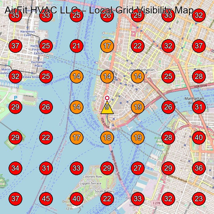 AirFit HVAC LLC GeoGrid visibility map for Hvac Contractor in Livingston